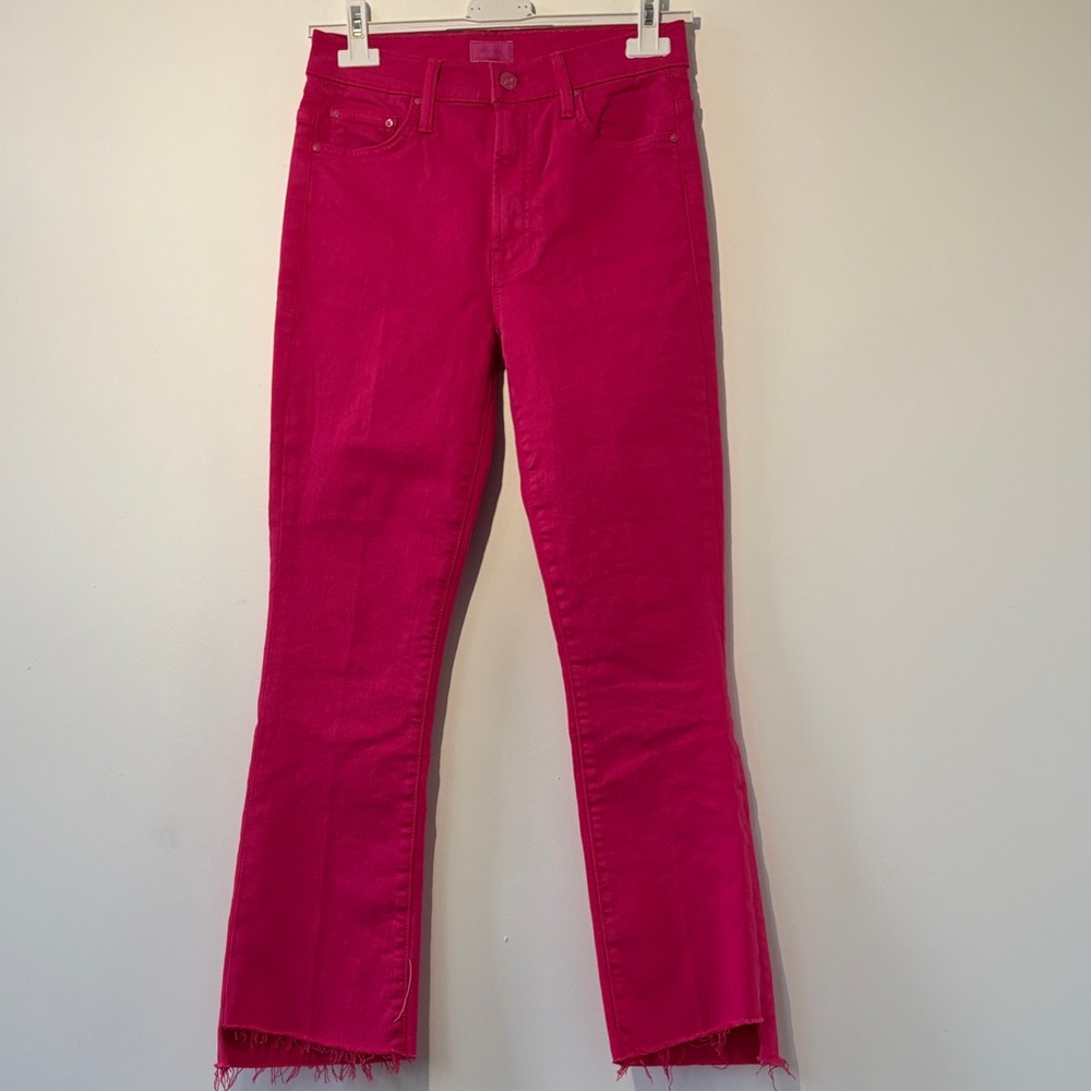 MOTHER Flare Jeans in Bold Pink Size 26 Women’s
